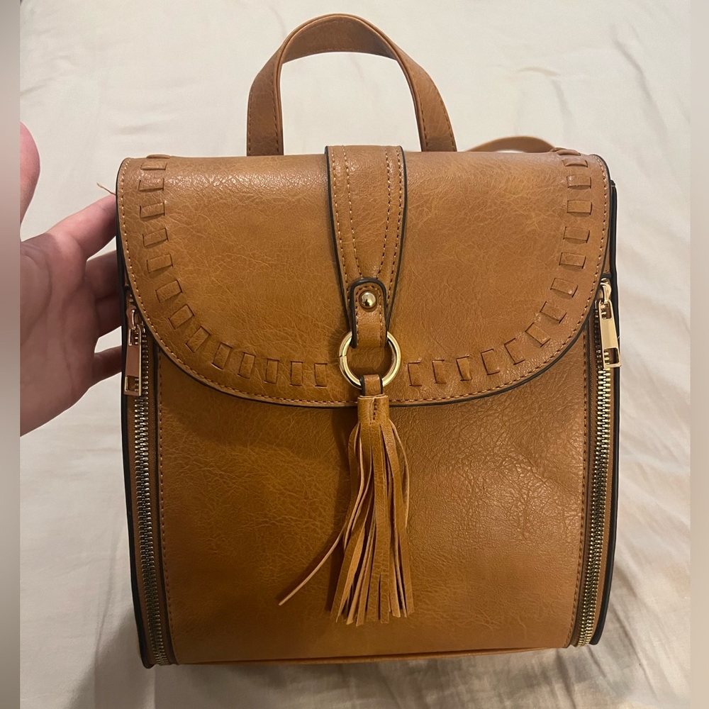 Leather backpack